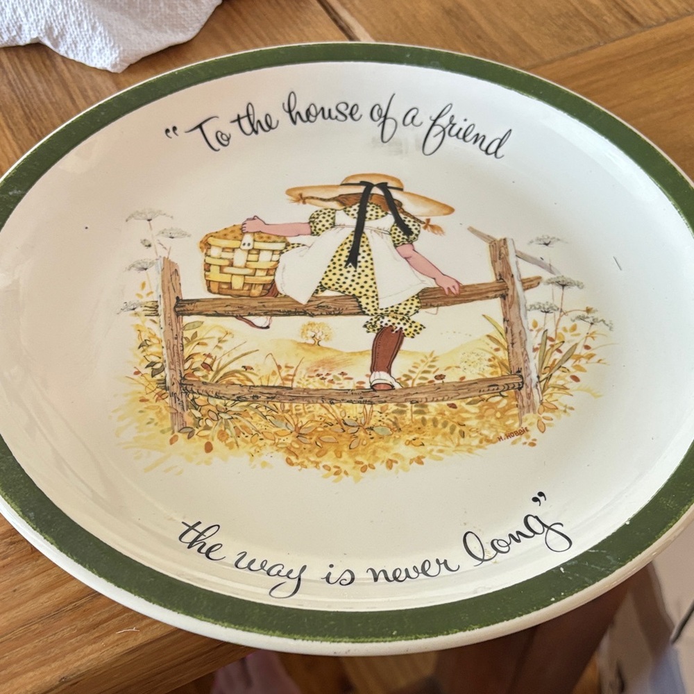 Charming Green and Cream Decorative Plate